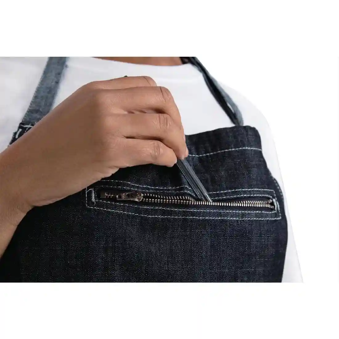 Chef Works Urban Manhattan Bib Apron Indigo - Image 2