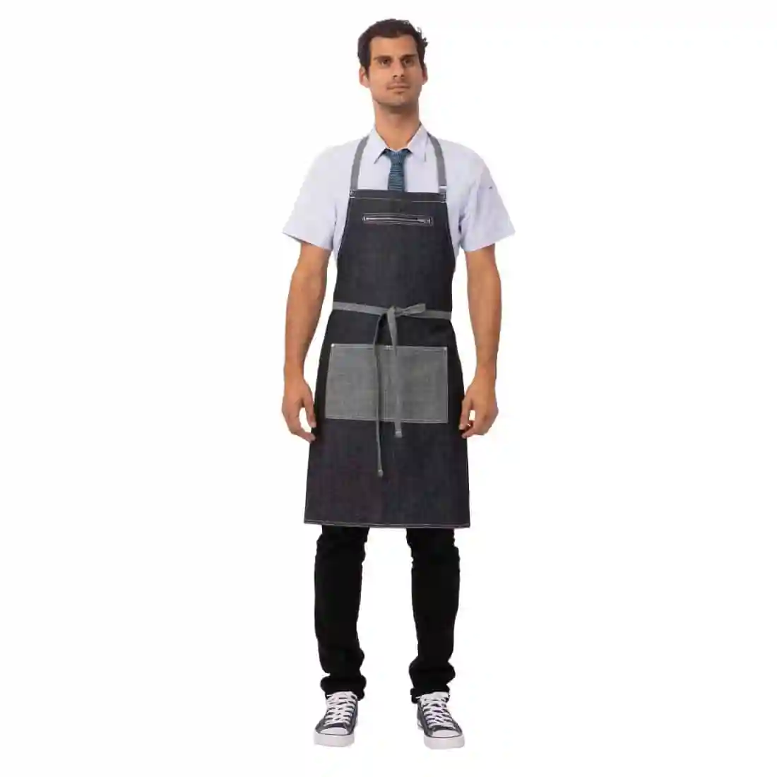 Chef Works Urban Manhattan Bib Apron Indigo - Image 4