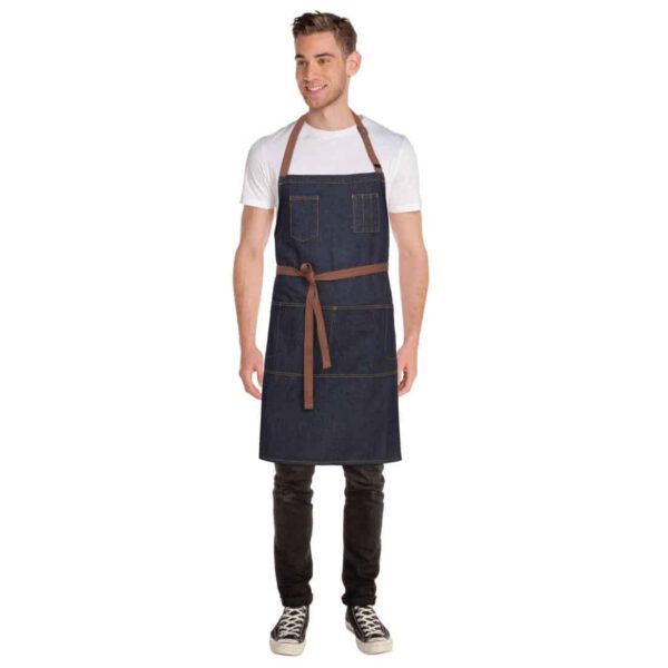 Chef Works Urban Memphis Bib Apron Indigo - Image 4