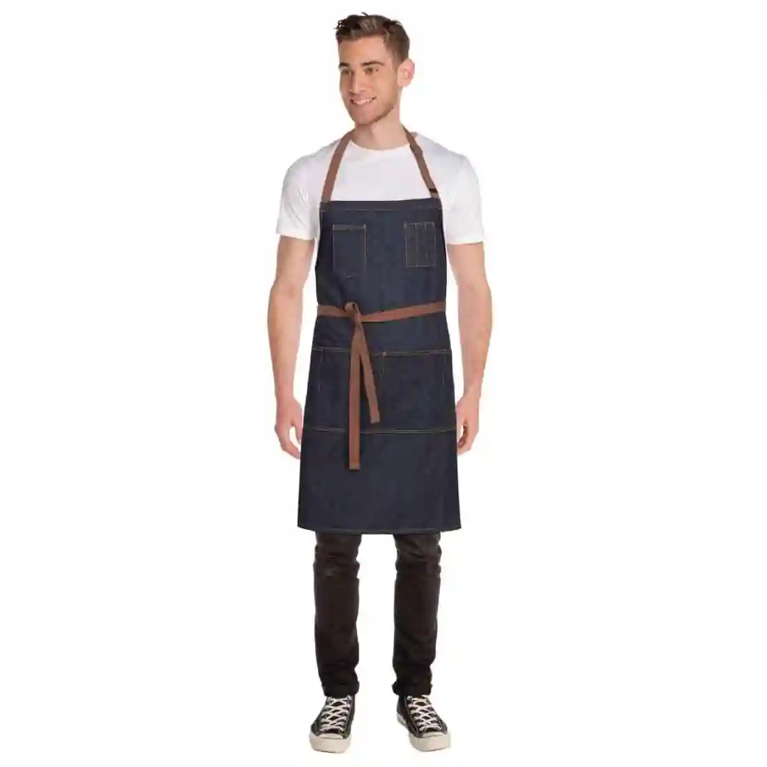 Chef Works Urban Memphis Bib Apron Indigo - Image 4