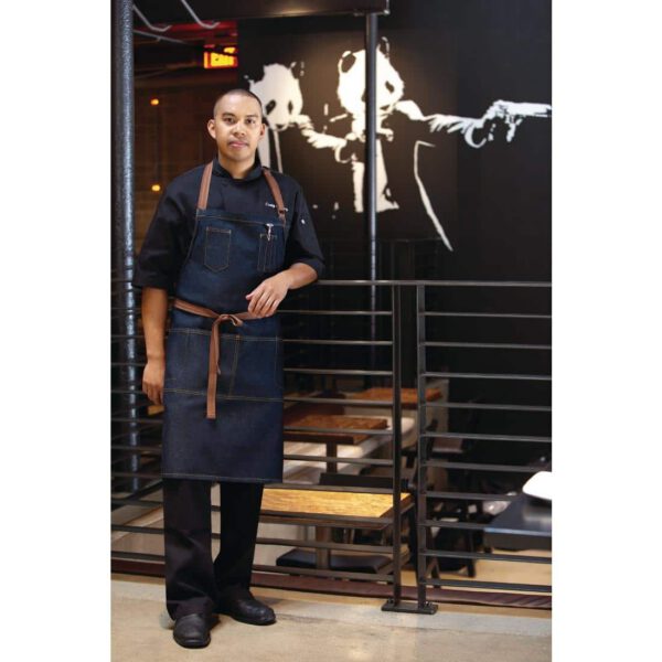 Chef Works Urban Memphis Bib Apron Indigo - Image 11