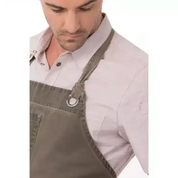 Chef Works Urban Dorset Antique Bib Apron Earth Brown - Image 2
