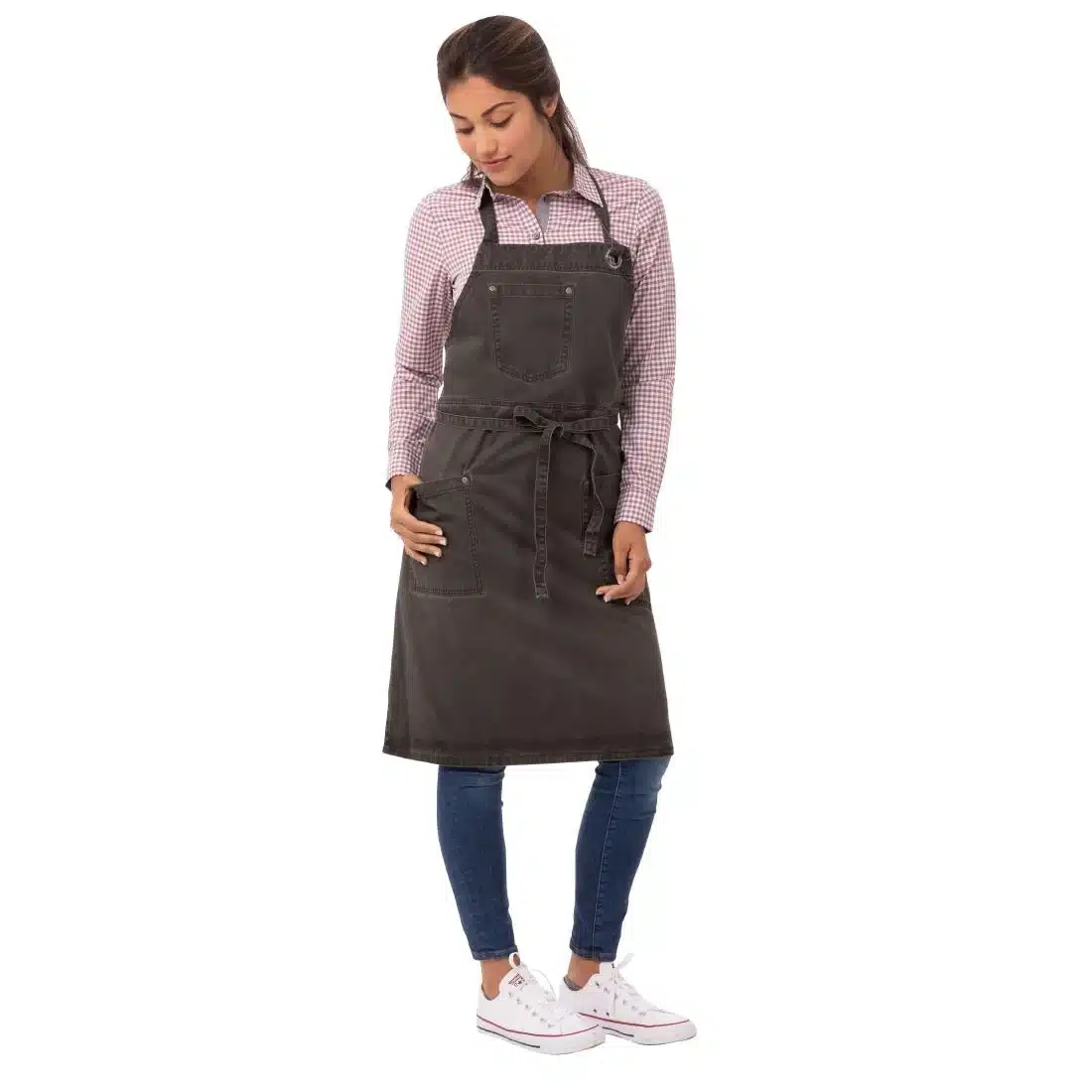 Chef Works Urban Dorset Bib Apron Pewter - Image 2