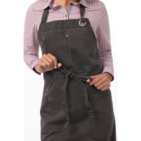 Chef Works Urban Dorset Bib Apron Pewter - Image 3
