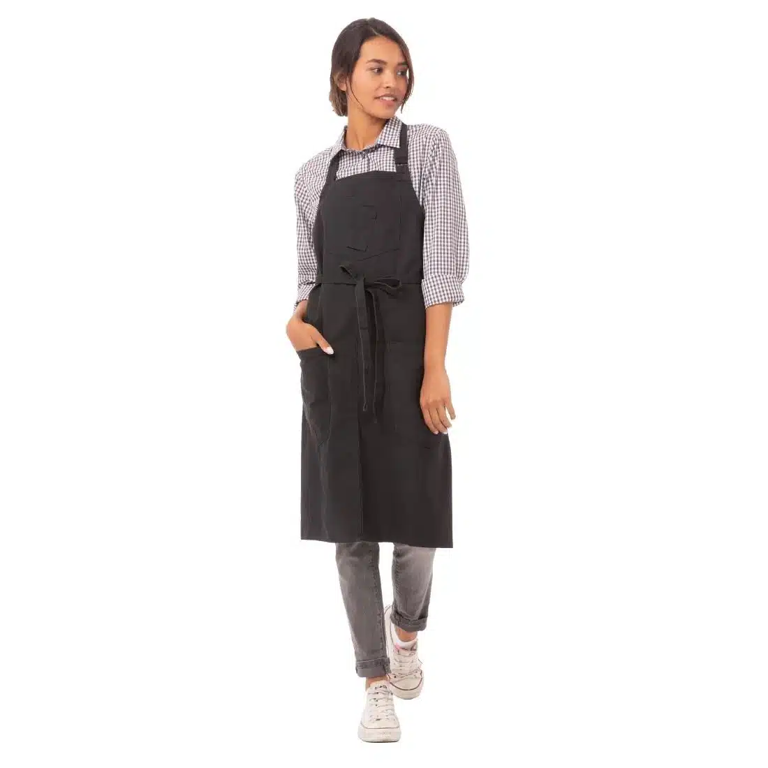 Chef Works Urban Rockford Canvas Bib Apron Steel Grey - Image 4