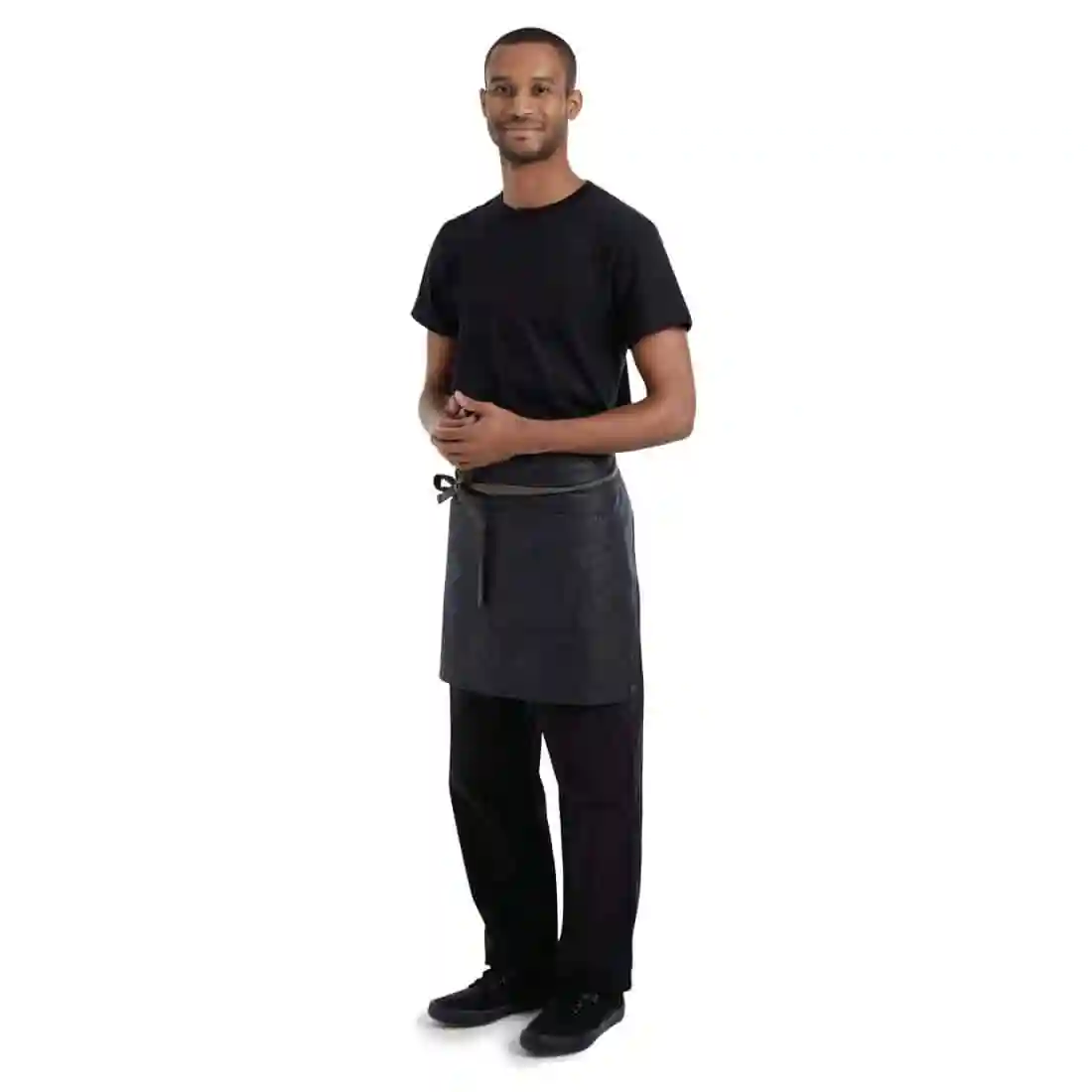 Chef Works Urban Wet Look Boulder Half Bistro Apron Black and Brown - Image 2