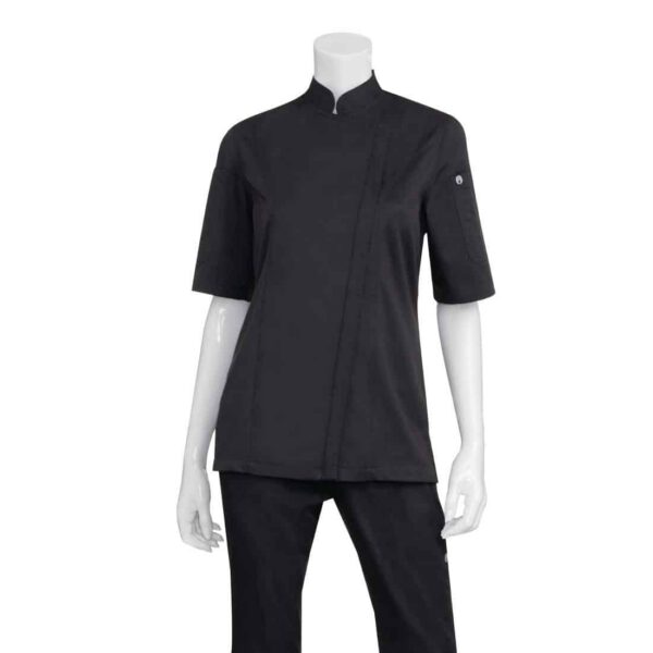 Chef Works Womens Springfield Black Zip Chefs Jacket - Image 15