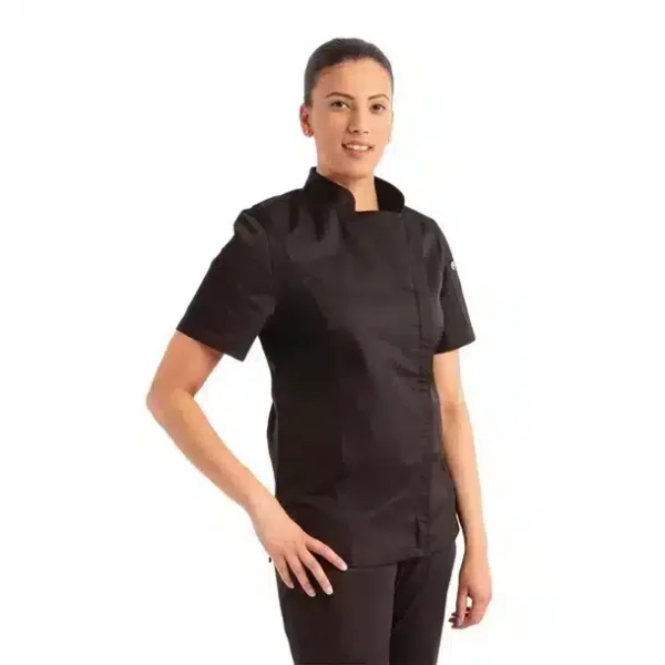 Chef Works Womens Springfield Black Zip Chefs Jacket - Image 11