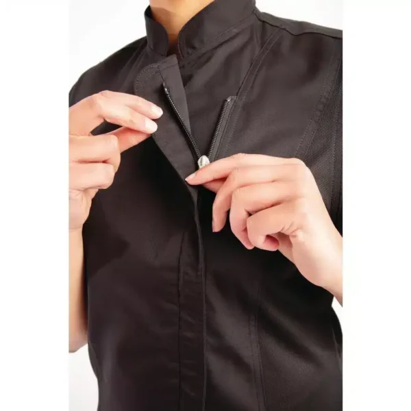Chef Works Womens Springfield Black Zip Chefs Jacket - Image 8