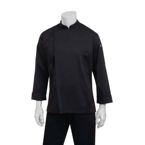Chef Works Hartford Lightweight Zipper Black Unisex Chef Jacket