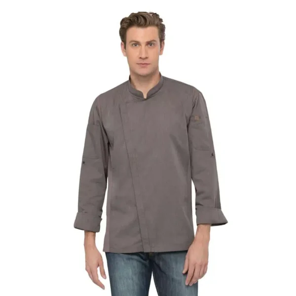 Chef Works Urban Hartford Lightweight Zipper Chefs Jacket Graphite - Image 1