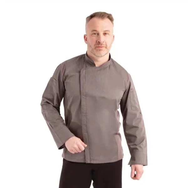 Chef Works Urban Hartford Lightweight Zipper Chefs Jacket Graphite - Image 5