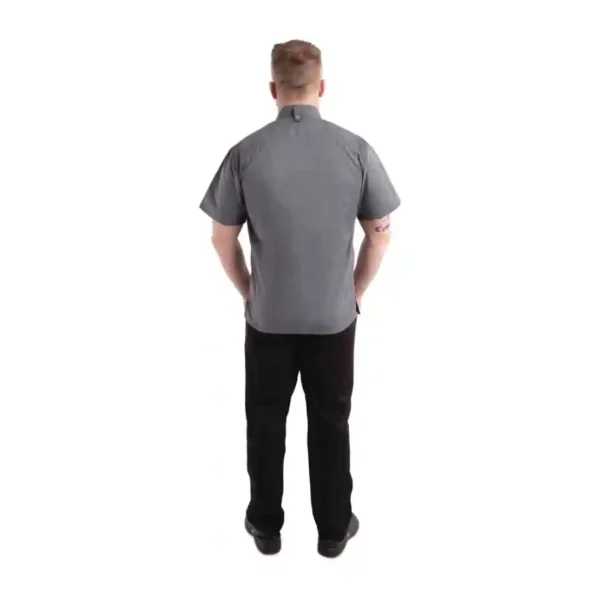 Chef Works Unisex Springfield Lightweight Short Sleeve Zipper Coat Ink Blue - Image 10