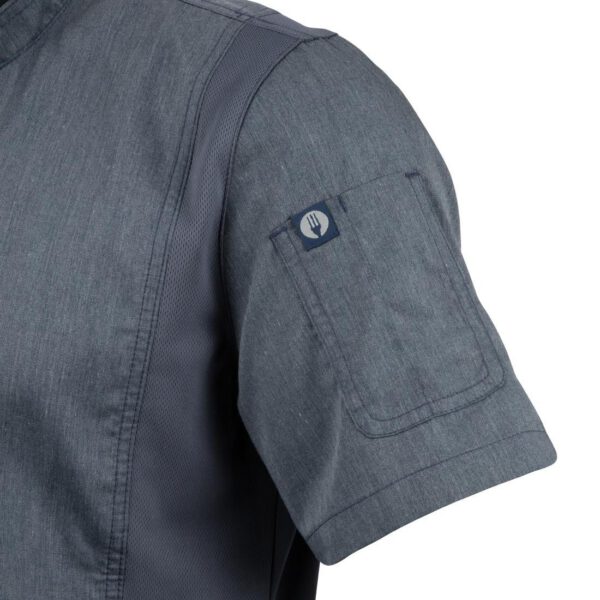 Chef Works Unisex Springfield Lightweight Short Sleeve Zipper Coat Ink Blue - Image 12