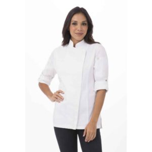Chef Works Urban Womens Hartford Lightweight L/S Zipper Coat White