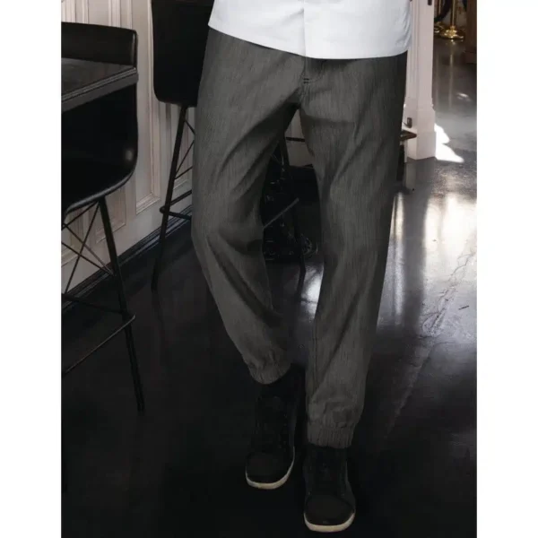 Chef Works Urban Jogger 257 Black and White Fine Stripe - Image 11
