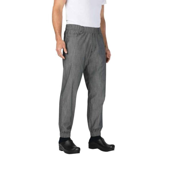 Chef Works Urban Jogger 257 Black and White Fine Stripe - Image 19