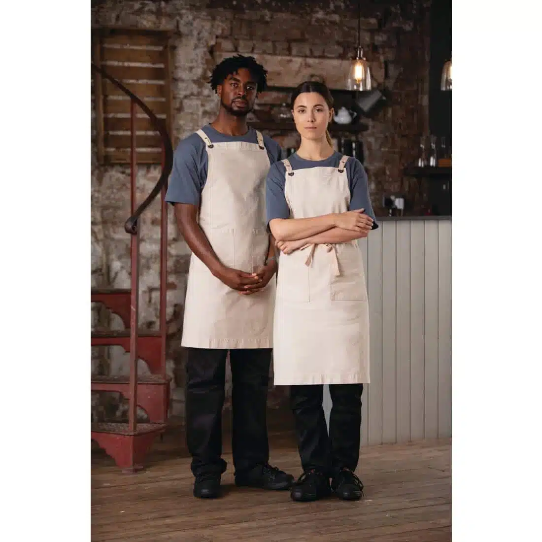 Southside Cotton Canvas Bib Apron Stone - Image 7