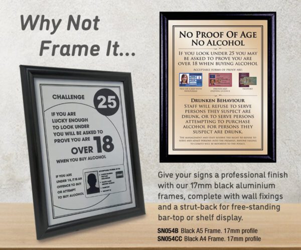 Wall Mounted Snap Frame Menu Display - Black - Smart Hospitality Supplies