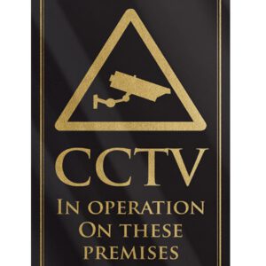CCTV in Operation Bar Sign - Black