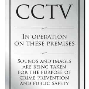 CCTV In Operation Notice Bar Sign - Silver