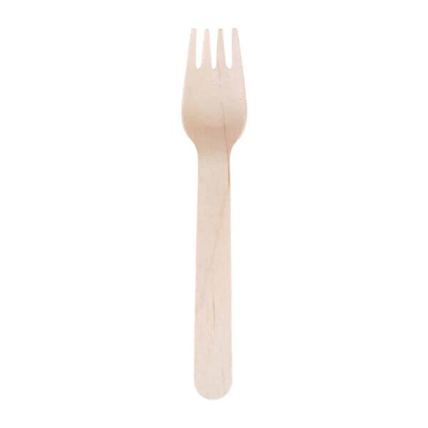 Fiesta Compostable Disposable Wooden Forks (Pack of 100) - Image 2