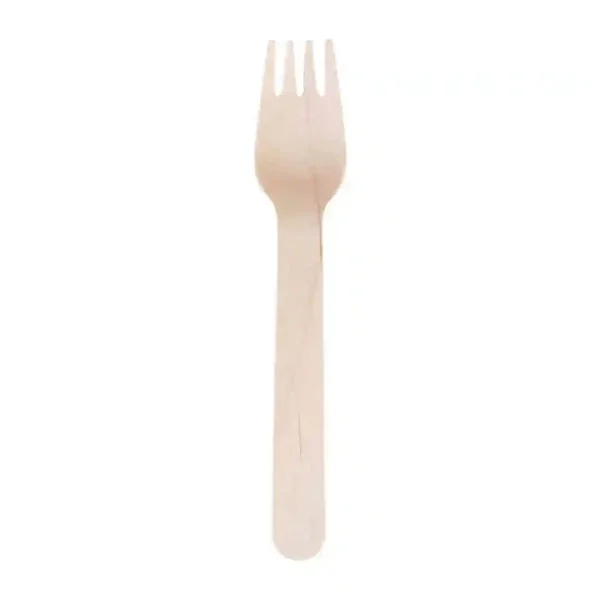 Fiesta Compostable Disposable Wooden Forks (Pack of 100) - Image 2