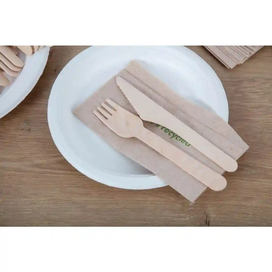 Fiesta Compostable Disposable Wooden Forks (Pack of 100) - Image 4