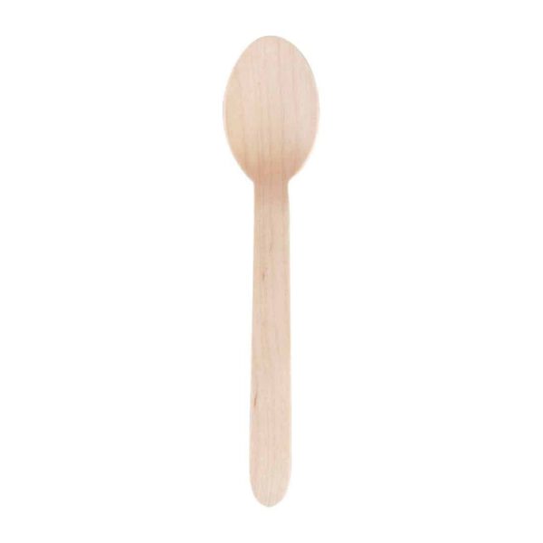 Fiesta Compostable Wooden Dessert Spoons (Pack of 100) - Image 2
