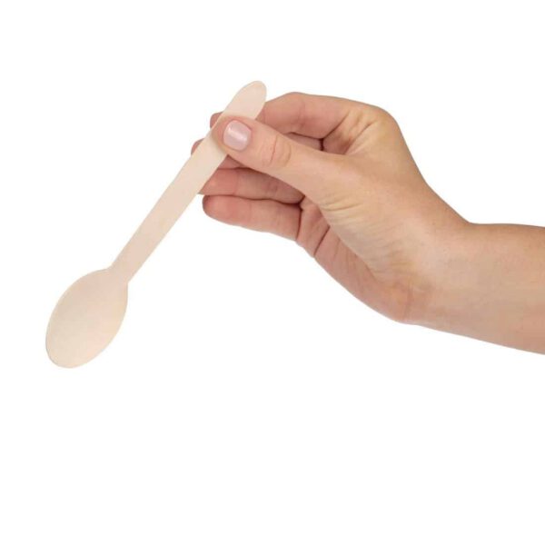 Fiesta Compostable Wooden Dessert Spoons (Pack of 100) - Image 3