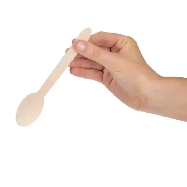 Fiesta Compostable Wooden Dessert Spoons (Pack of 100) - Image 3