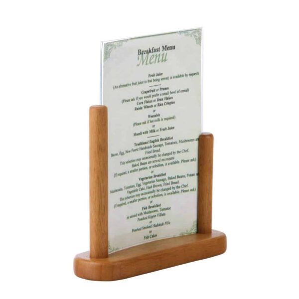 Securit Acrylic Menu Holder With Wooden Frame - 2 Sizes - Image 6