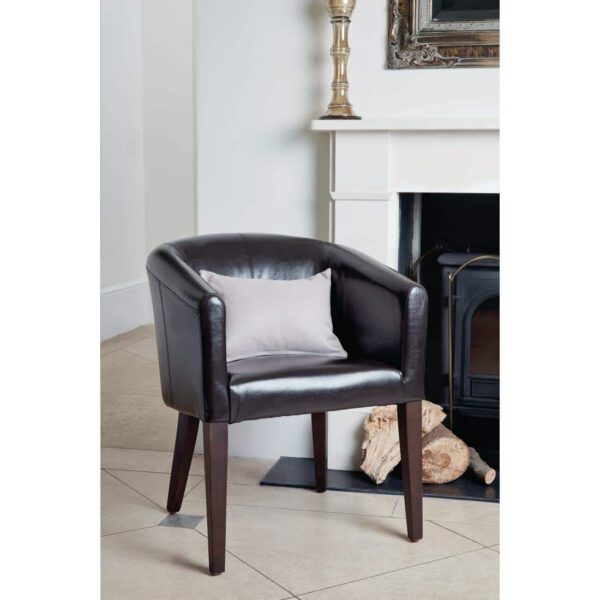 Bolero PU Leather Tub Armchair Dark Brown (Single) - Image 5