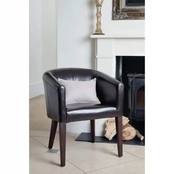 Bolero PU Leather Tub Armchair Dark Brown (Single) - Image 5