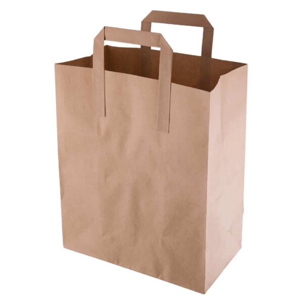 Fiesta Recyclable Brown Paper Carrier Bags Medium (Pack of 250)