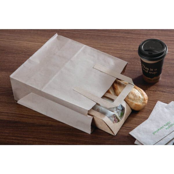 Fiesta Recyclable Brown Paper Carrier Bags Medium (Pack of 250) - Image 8