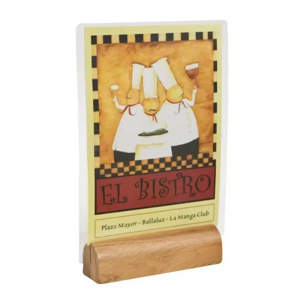 Rounded Acacia Wood Menu Holder - Image 4