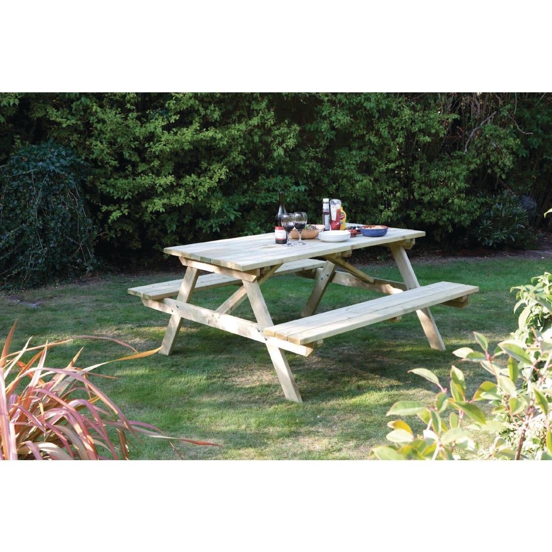 Rowlinson Wooden Picnic Bench 5ft - Image 5