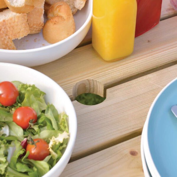 Rowlinson Round Wooden Picnic Table 6.5ft - Image 4