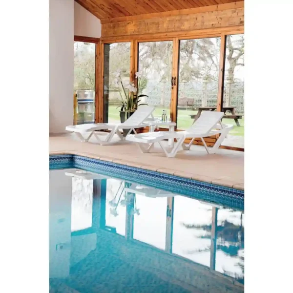 Polypropylene Sun Loungers White (Pack of 2) - Image 11