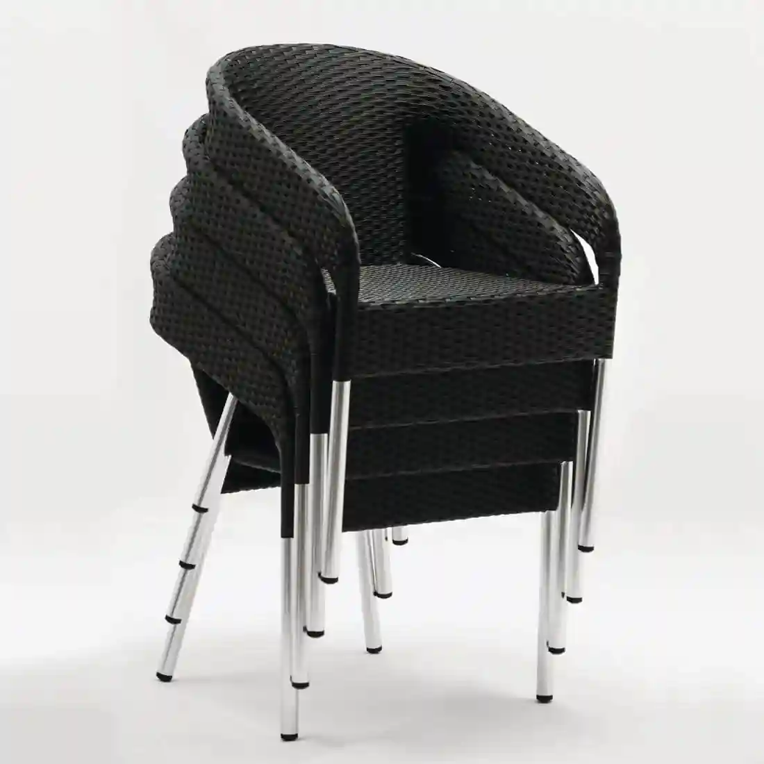 Bolero Wicker Wraparound Bistro Chairs Charcoal (Pack of 4) - Image 2