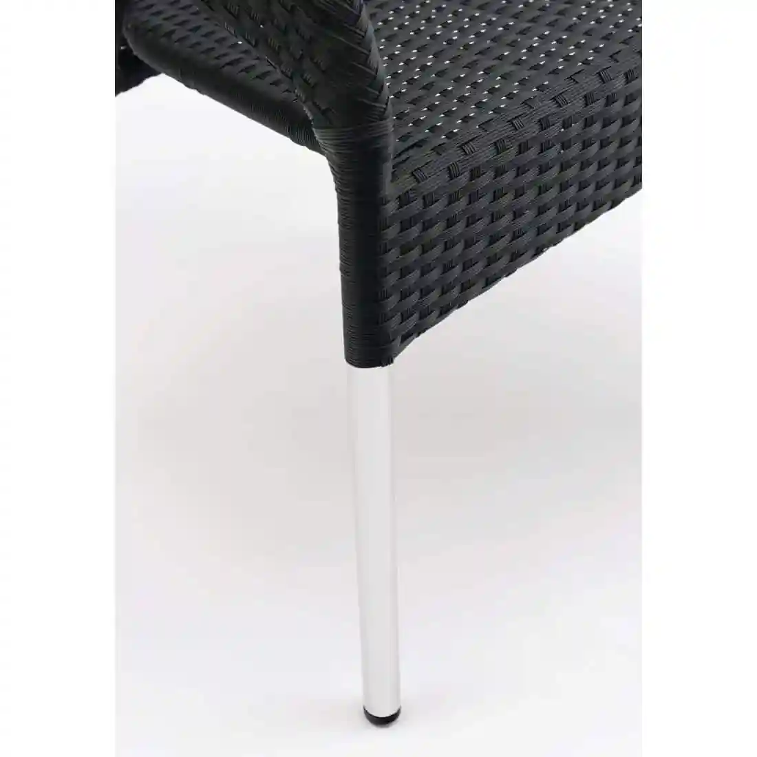Bolero Wicker Wraparound Bistro Chairs Charcoal (Pack of 4) - Image 4