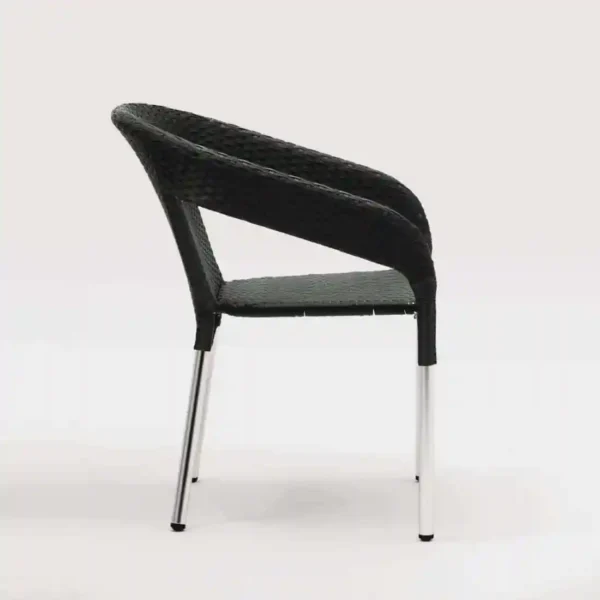 Bolero Wicker Wraparound Bistro Chairs Charcoal (Pack of 4) - Image 5
