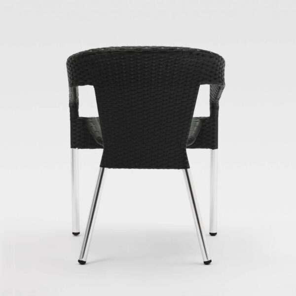 Bolero Wicker Wraparound Bistro Chairs Charcoal (Pack of 4) - Image 6