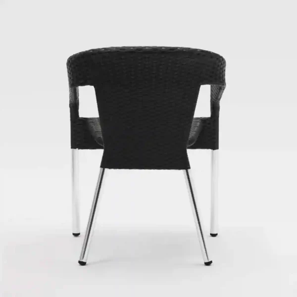 Bolero Wicker Wraparound Bistro Chairs Charcoal (Pack of 4) - Image 6