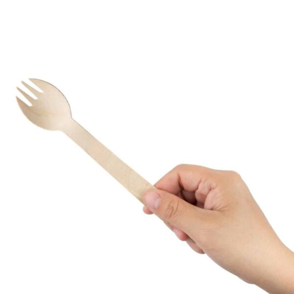 Fiesta Compostable Individually Wrapped Wooden Sporks (Pack of 500) - Image 3