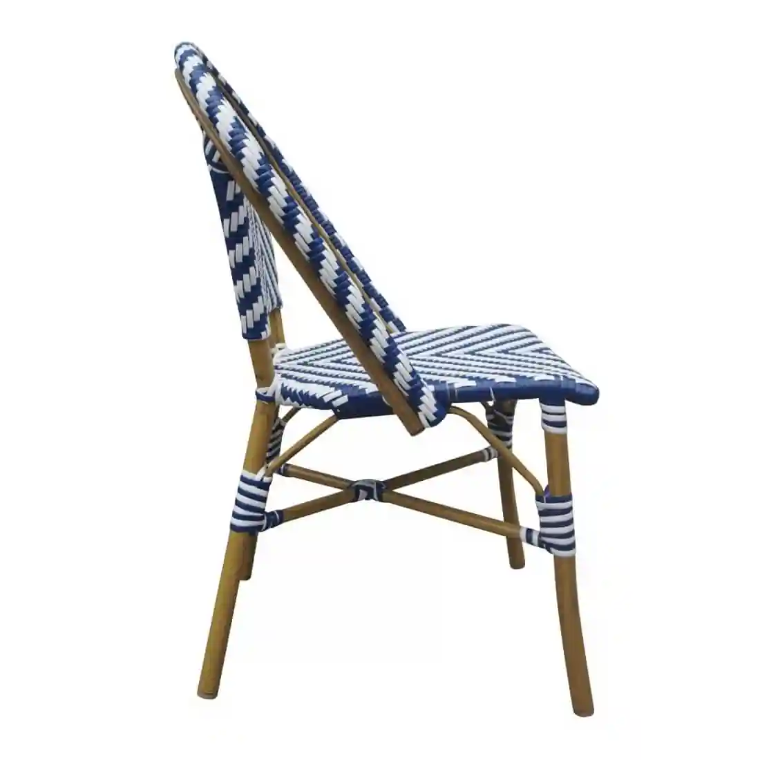 Bolero Parisian Style Rattan Side Chair Blue (Pack of 2) - Image 2