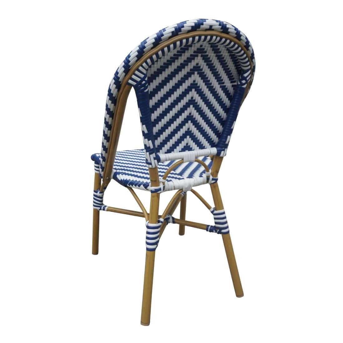Bolero Parisian Style Rattan Side Chair Blue (Pack of 2) - Image 4