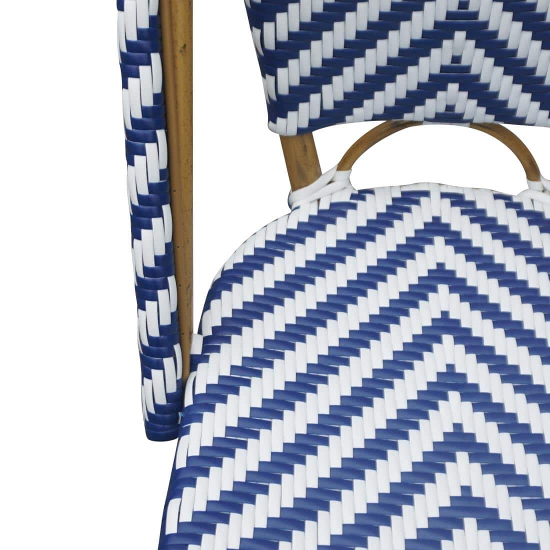 Bolero Parisian Style Rattan Side Chair Blue (Pack of 2) - Image 5