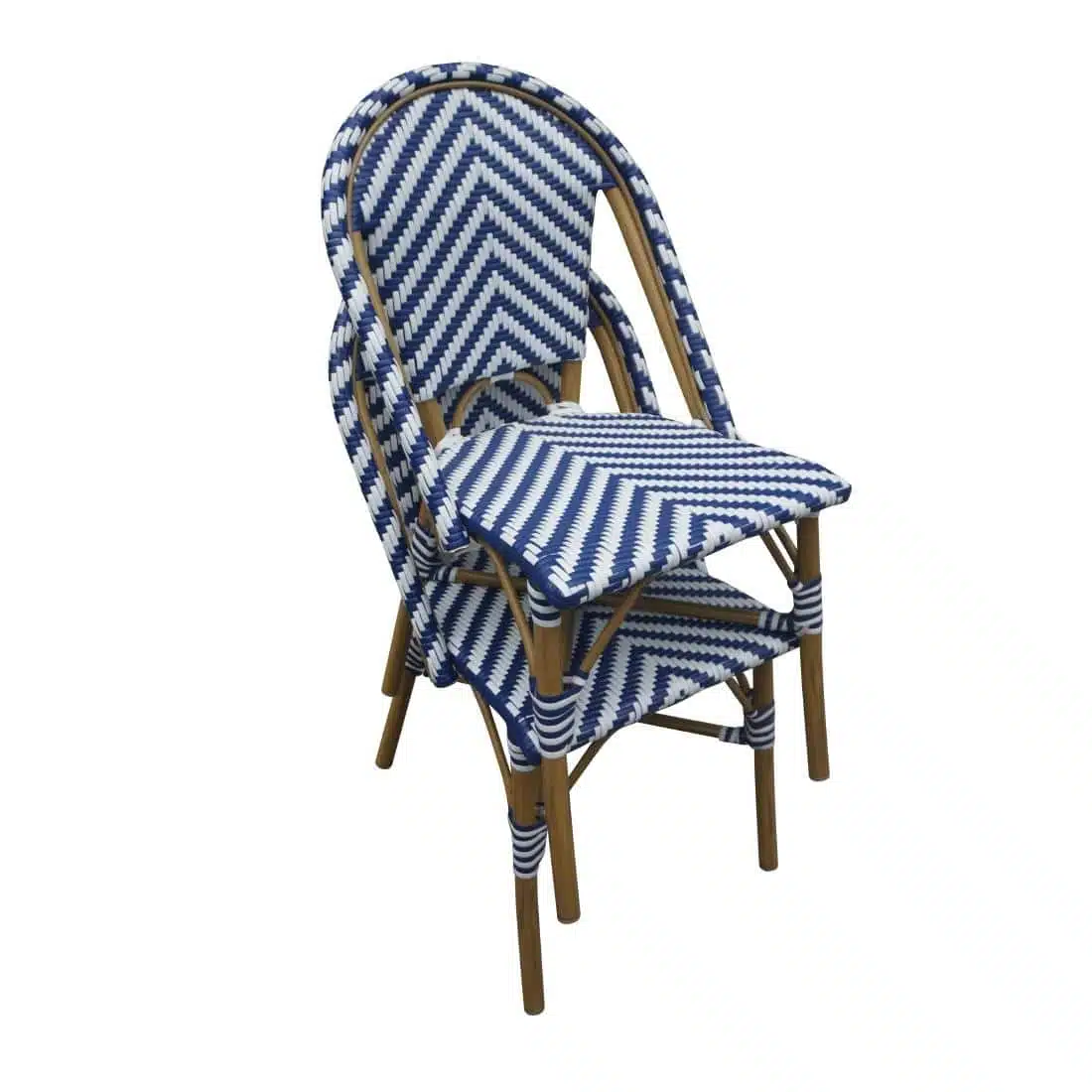 Bolero Parisian Style Rattan Side Chair Blue (Pack of 2) - Image 5